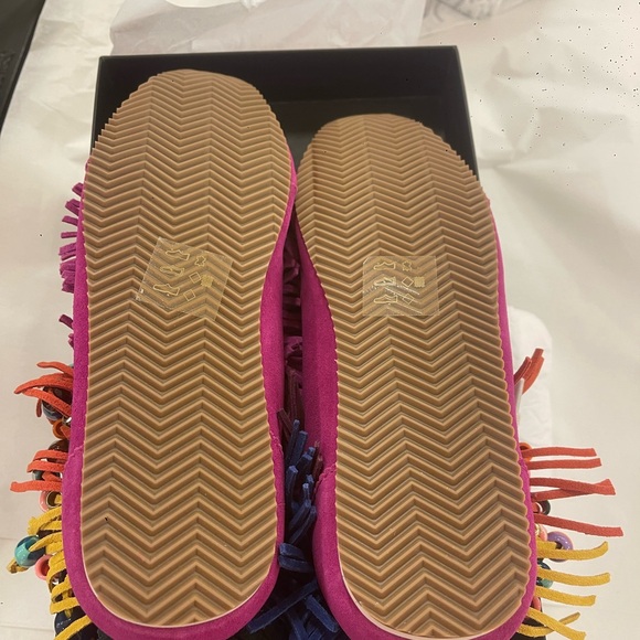 Kurt Geiger Pink Fringe Sneakers with Beads WOWW STYLE - Picture 3 of 4